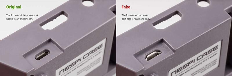 Nespi Gehäuse: Original gegen Fälschung - die Ausschnitte