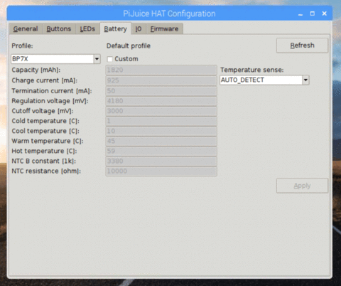 Konfiguration einer Li-Po Batterie für PiJuice HAT