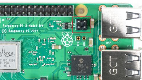 Die PoE Pins auf Raspberry Pi 3 Model B+
